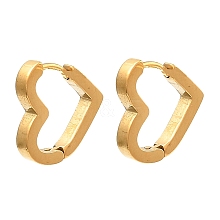 304 Stainless Steel Heart Hoop Earrings for Women EJEW-E291-15G
