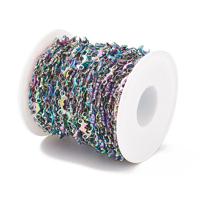 Rainbow Color 304 Stainless Steel Link Chains STAS-P219-68M-1