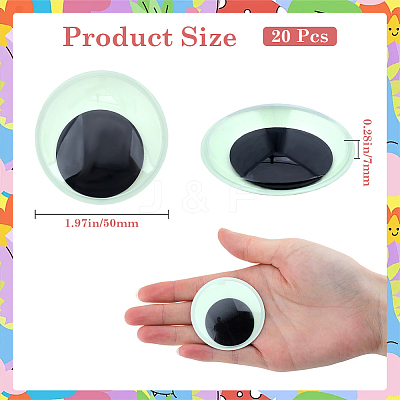 Luminous Self Adhesive Plastic Wiggle Googly Eyes Cabochons KY-WH20002-02A-1
