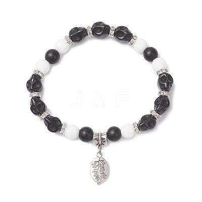 2Pcs Tibetan Style Alloy Charm Bracelets BJEW-JB12522-1