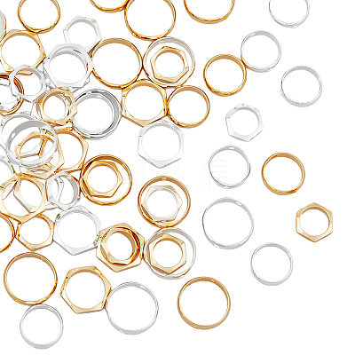 64Pcs 8 Style Brass Bead Frames KK-HY0003-01-1