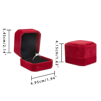 Square Velvet Ring Boxes VBOX-WH0002-01B-1