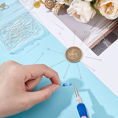 100Pcs Brass Eye Pins KK-BBC0024-76B-1