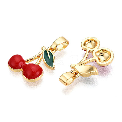 Brass Enamel Charms KK-N254-219G-1