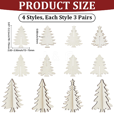 4 Styles Christmas Theme Unfinished Wood Solid Display Decorations DJEW-WH20002-21A-1