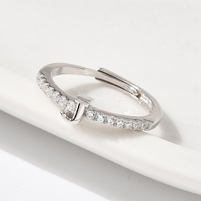 S925 Sterling Silver Adjustable Letter Rings for Women RJEW-M068-01P-J-1