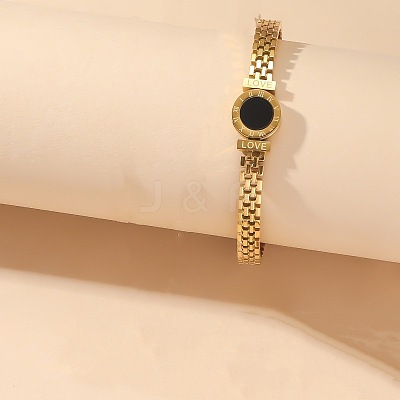 Flat Round 304 Stainless Steel Watch Band with Acetic Acid Bangles FS-WGD711C-01-1