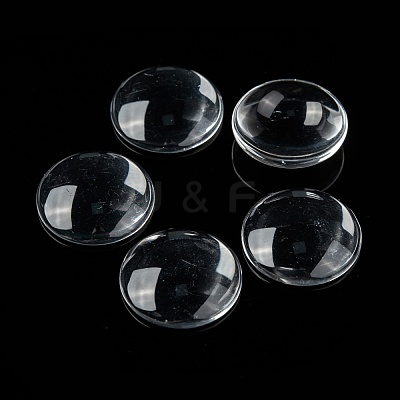 Transparent Glass Cabochons GGLA-R026-25mm-1