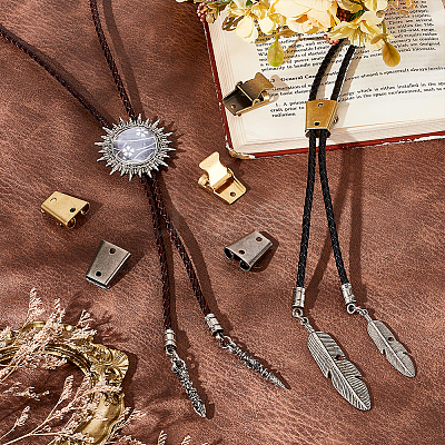 6Pcs 3 Colors Zinc Alloy Bolo Tie Slider Clasps FIND-PH0023-92A-1