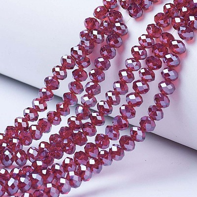 Electroplate Glass Beads Strands X-EGLA-A034-T2mm-A02-1