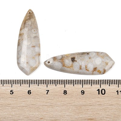 Natural Fossil Coral Pendants G-B187-01C-01-1