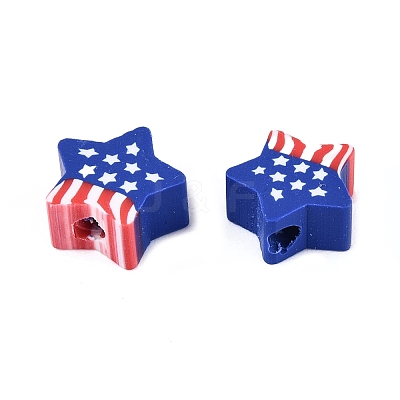 Independence Day Handmade Polymer Clay Beads CLAY-Q253-08B-1