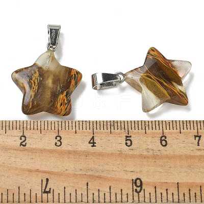 Watermelon Stone Glass Pendants G-B127-12P-04-1