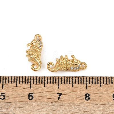 Ocean Theme Brass Micro Pave Cubic Zirconia Charms KK-F902-08B-G-1