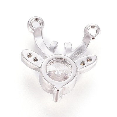Christmas Brass Micro Pave Cubic Zirconia Pendants ZIRC-G166-03-1