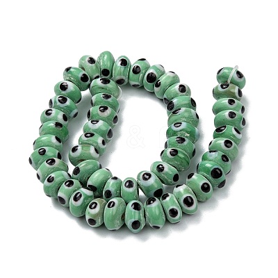 Rondelle Evil Eye Lampwork Bead Strands LAMP-R121-04-1