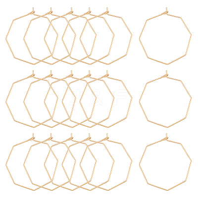 40Pcs Ion Plating(IP) 316 Stainless Steel Hoop Earrings Findings STAS-DC0003-91-1