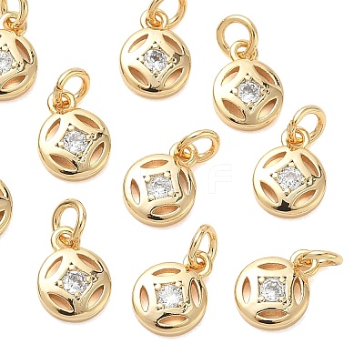 SHEGRACE Brass Micro Pave Cubic Zirconia Pendants XGR-Q3D455-504G-1