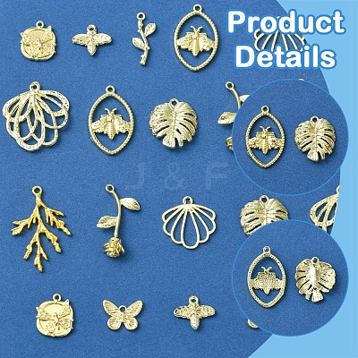22Pcs 11 Styles Alloy Pendants FIND-FS0003-13-1