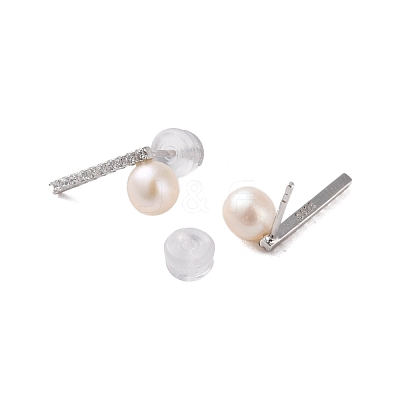 925 Sterling Silver Studs Earring EJEW-H002-02P-1