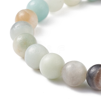 Natural Flower Amazonite & Synthetic Turquoise(Dyed) Tortoise Beaded Stretch Bracelet BJEW-TA00167-1