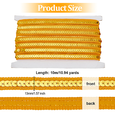 Sparkle Polyester Lace Ribbons OCOR-WH0090-67C-1