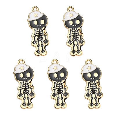 5Pcs Alloy Enamel Pendants ENAM-YW0001-49B-1