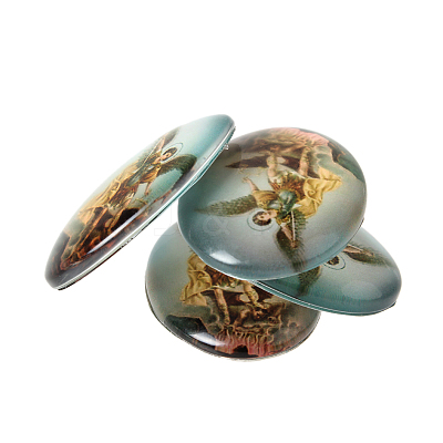 Jesus and the Virgin Printed Glass Oval Cabochons GGLA-N003-13x18-A-1