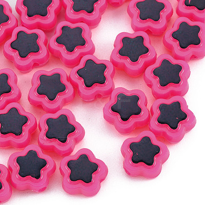 Plating Opaque Acrylic Beads OACR-N136-01I-1