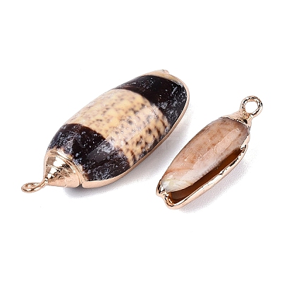 Electroplate Natural Spiral Shell Pendants SSHEL-Q100-48G-1