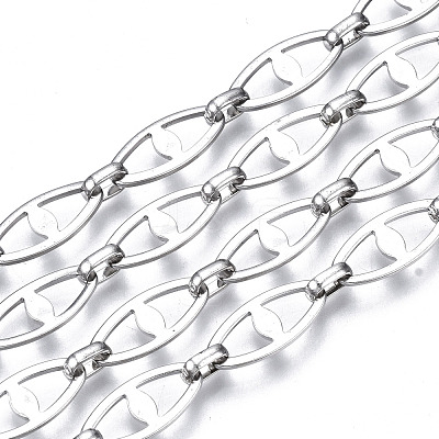 Tarnish Resistant 304 Stainless Steel Mariner Link Chains CHS-T003-09P-NF-1