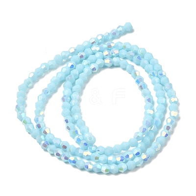 AB Color Plated Opaque Glass Beads Strands GLAA-G127-02F-1