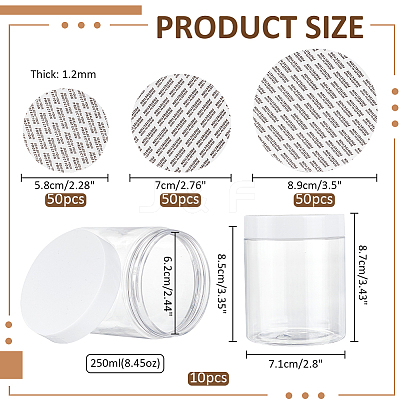 10Pcs Column Transparent PET Plastic Bead Containers DIY-NB0010-53-1