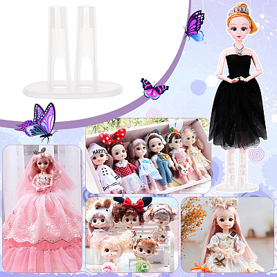 Plastic Doll Stands ODIS-WH0038-98A-1