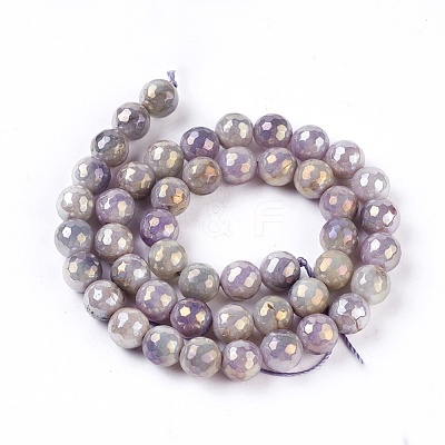 Natural Mauve Jade Beads Strands X-G-E537-02D-1