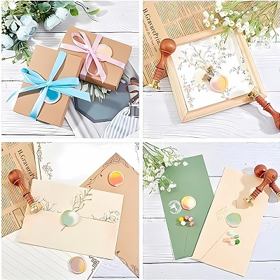 4Pcs 4 Styles Brass Blank Stamp Heads DIY-CP0009-48-1