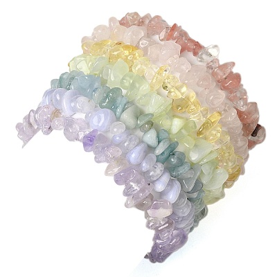 7Pcs Gemstone Stretch Bracelet Sets BJEW-JB11174-1