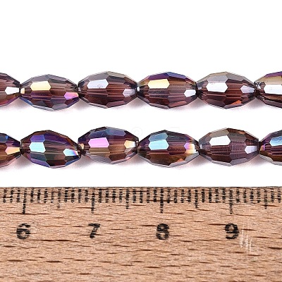 Electroplate Transparent Glass Beads Strands GL-N002-01A-A16-1