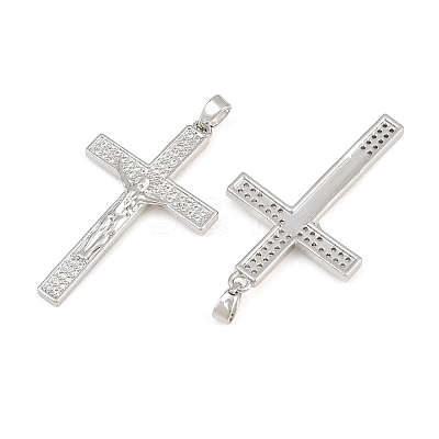 Easter Brass Micro Pave Clear Cubic Zirconia Pendants CU-CBABDE1-03P-1