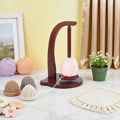 Bear Wooden Thread Holder DIY-WH0899-932A-1