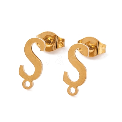 Ion Plating(IP) 304 Stainless Steel Stud Earrings FIND-Q103-01S-G-1