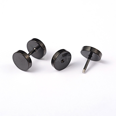 Flat Round 304 Stainless Steel Barbell Cartilage Earrings EJEW-L164-05B-1