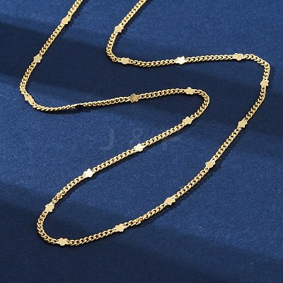 Brass Curb Chains Necklaces for Women NJEW-D302-09G-1