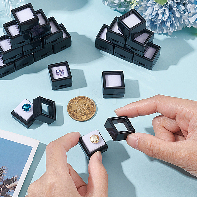 Cube Plastic Loose Diamond Storage Boxes CON-WH0095-49C-1