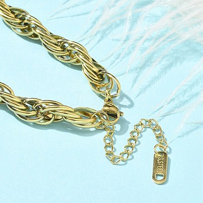 304 Stainless Steel Rope Chain Bracelets BJEW-C084-02G-1
