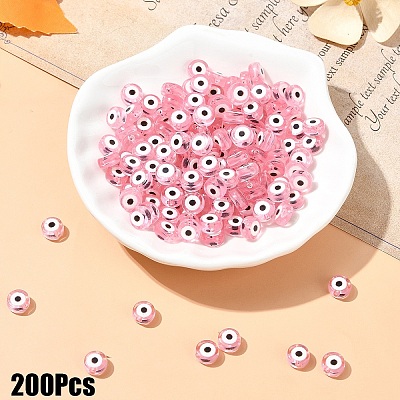 200Pcs Transparent Acrylic Beads TACR-YW0002-08G-1