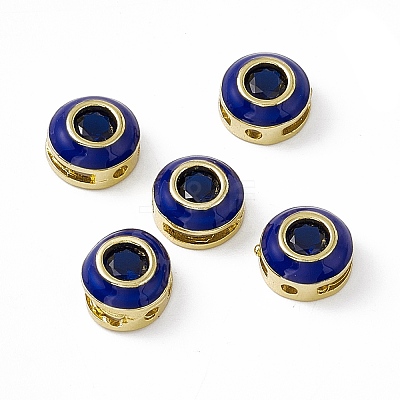 Rack Plating Brass Cubic Zirconia Beads KK-C007-15G-1