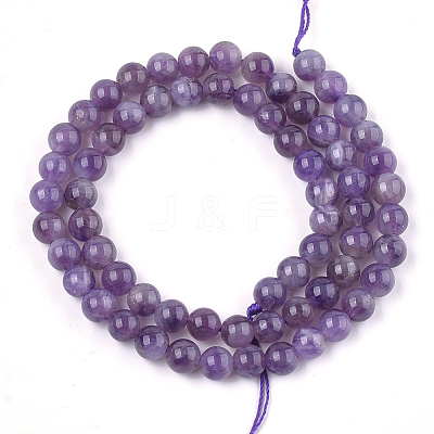 Natural Amethyst Beads Strands X-G-S333-6mm-020-1