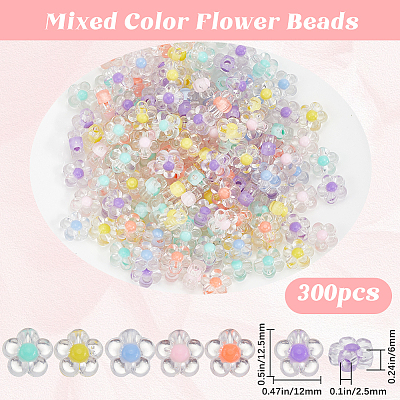 300Pcs Transparent Acrylic Beads TACR-SP0001-04-1