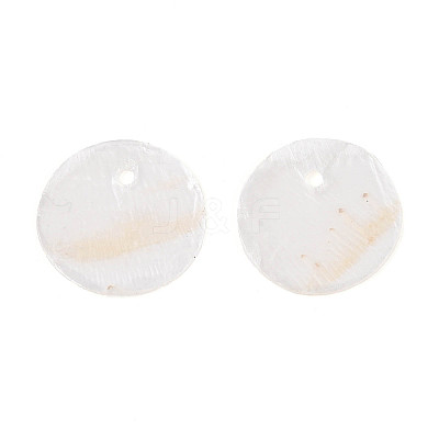Natural Capiz Shell Disc Charms BSHE-T014-03-1